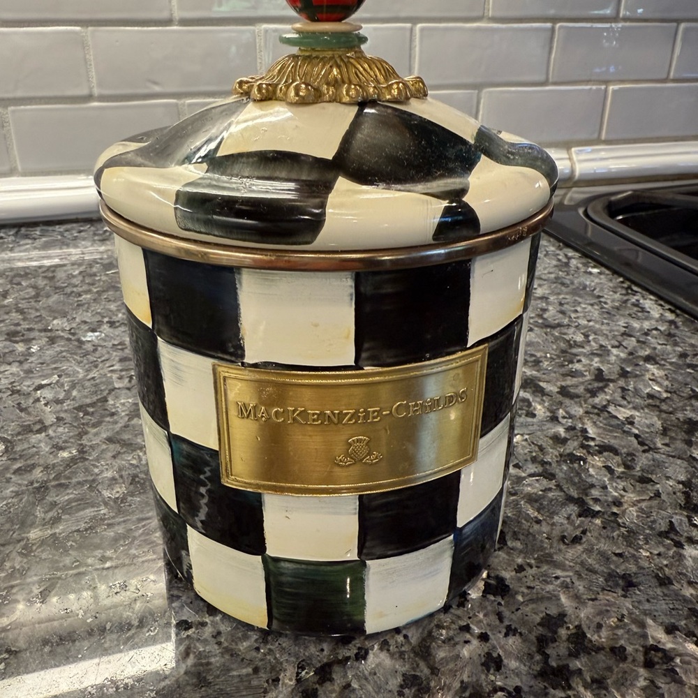 Mackenzie-Childs Small Checkered Canister